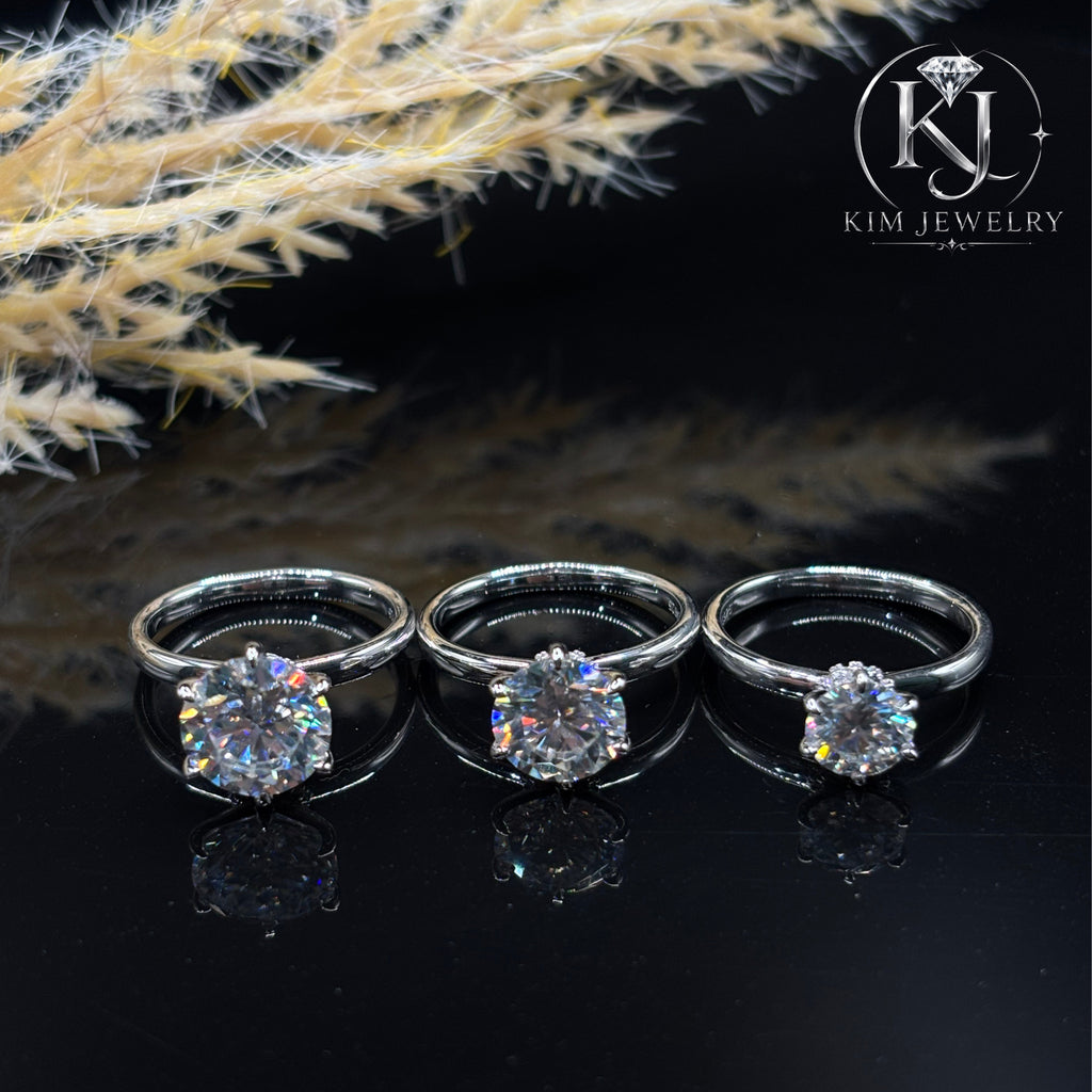 Round Moissanite Solitaire Ring 1CT | 2CT | 3CT