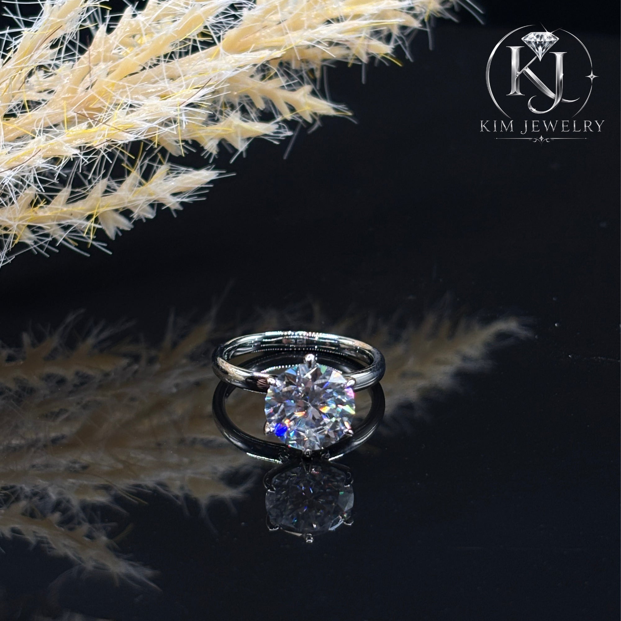 Round Moissanite Solitaire Ring 1CT | 2CT | 3CT