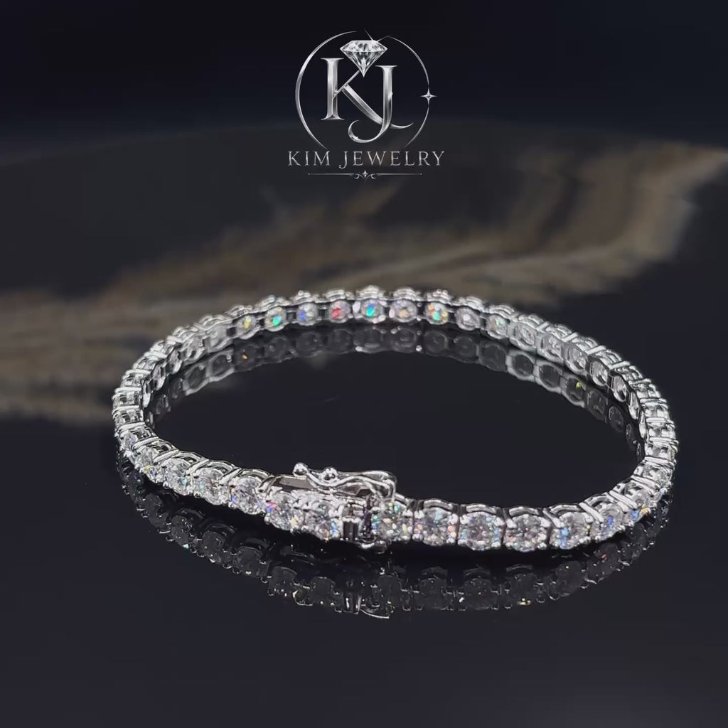 Round Cut Moissanite Tennis Bracelet