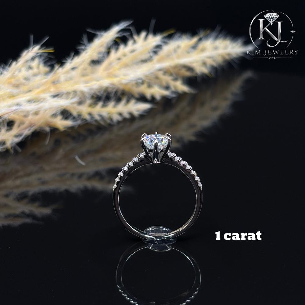 1CT | 2CT Round Cut Moissanite Ring - D Color, VVS Clarity, GRA Certified